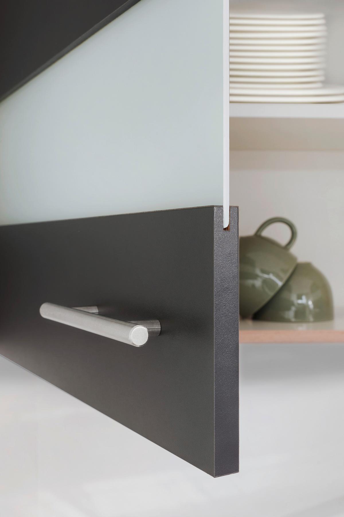 Miniküche Merle Grau/Eiche Dekor B:100cm - Eichefarben/Grau, Basics, Glas/Holzwerkstoff (100cm) - Respekta