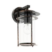 Außenleuchte Valdeo 60 Watt Metall/Glas, Wandmontage - Transparent/Kupferfarben, Basics, Glas/Metall (16,5/27,5/20cm) - Eglo