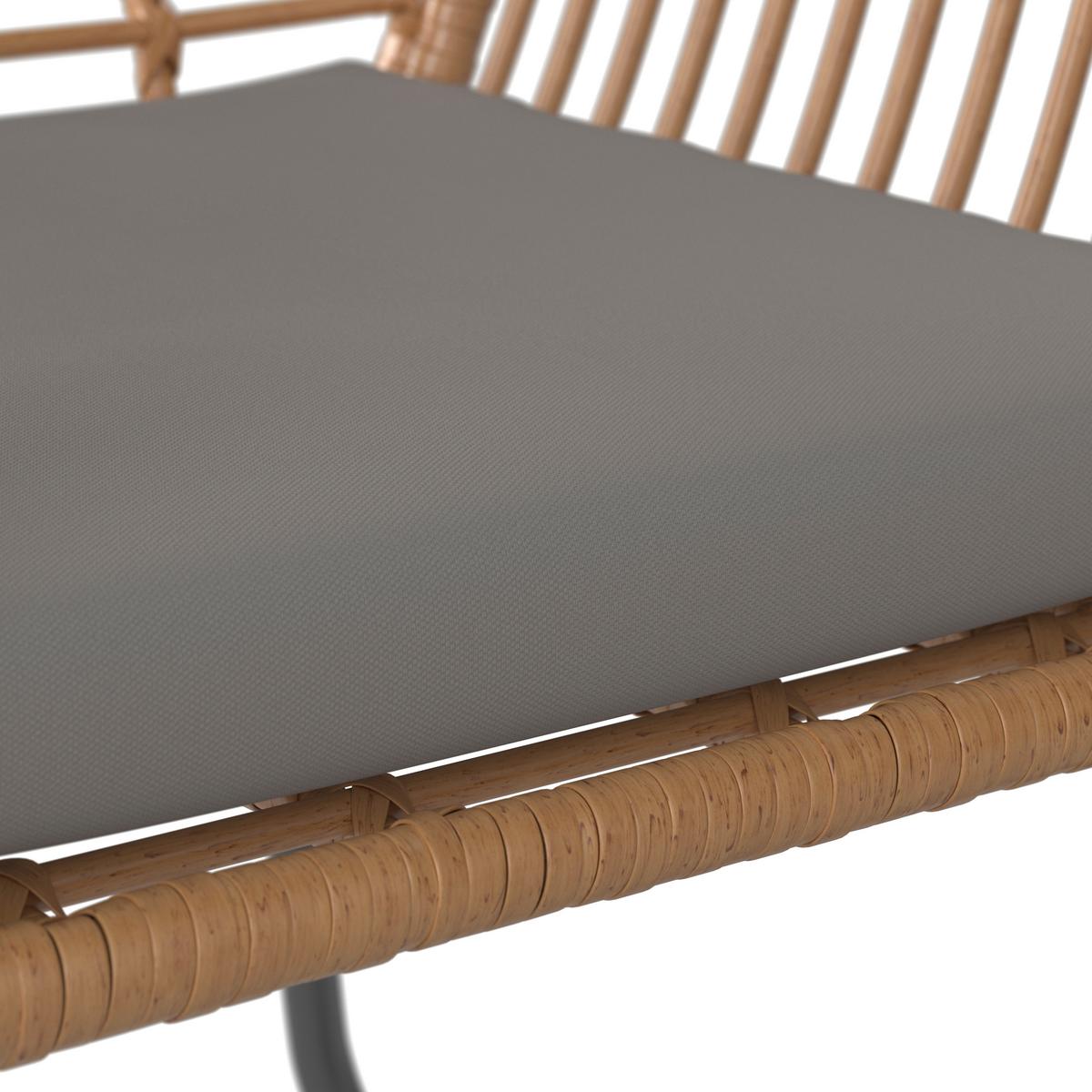 Loungegarnitur Bali - Naturfarben/Grau, MODERN, Glas/Kunststoff - Beldano