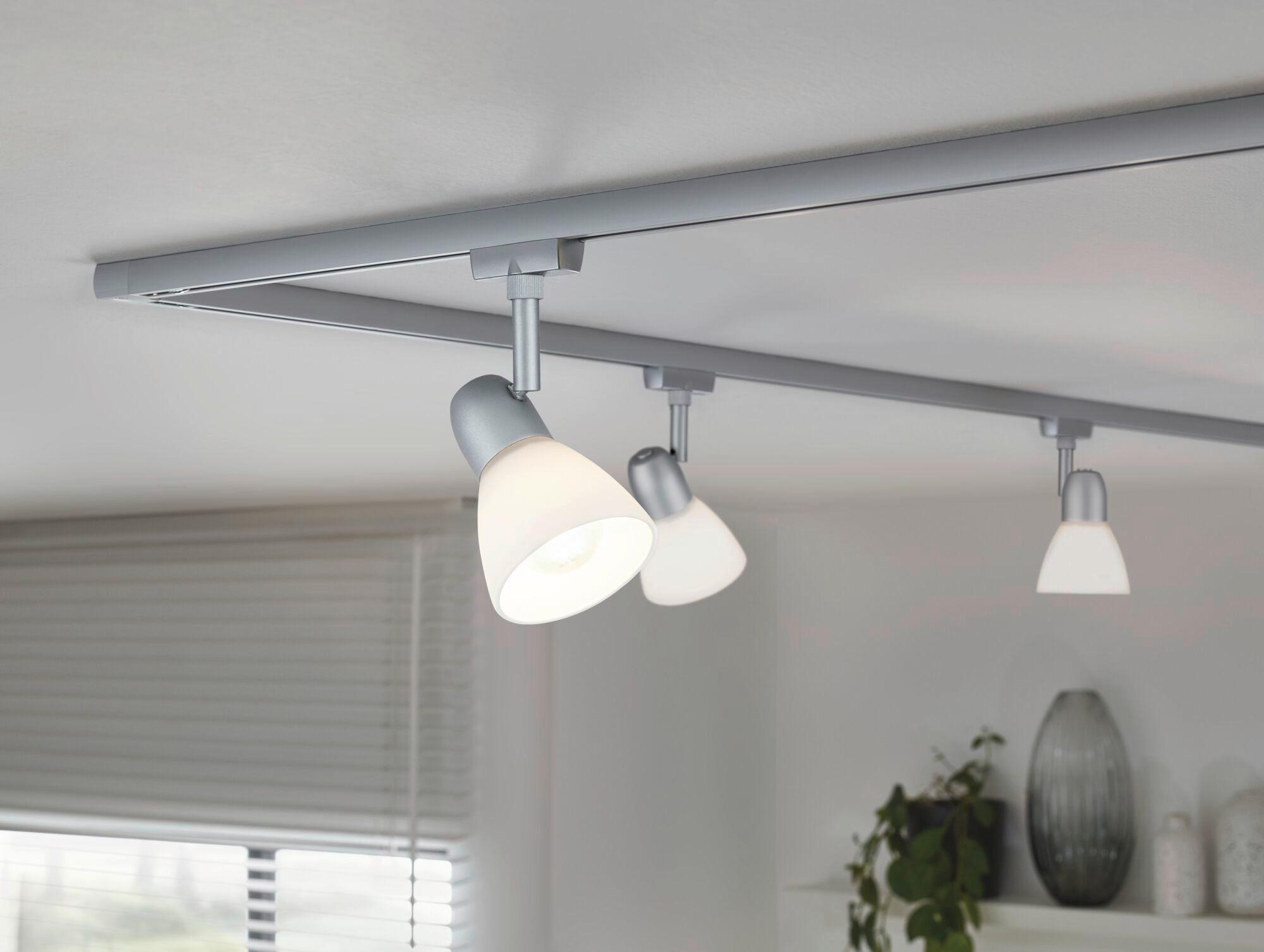 Schienensystem-Strahler 96986 Urail Caps - Chromfarben/Opal, Design, Glas/Metall (8,3/14,8cm) - Paulmann