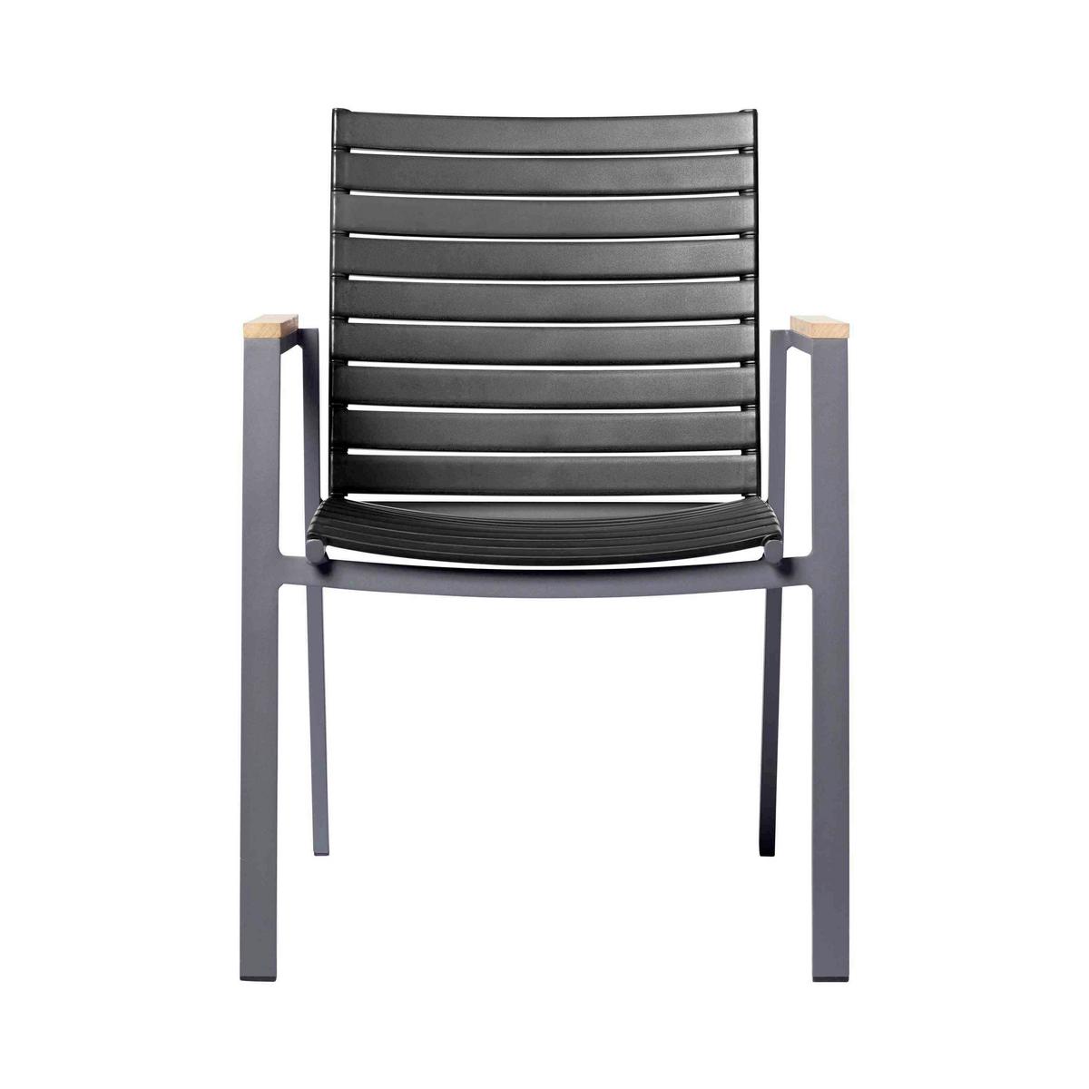 Gartensessel stapelbar Mood Extreme Kunststoff - Anthrazit/Schwarz, KONVENTIONELL, Holz/Kunststoff (56,5/84/62cm) - Gardenson