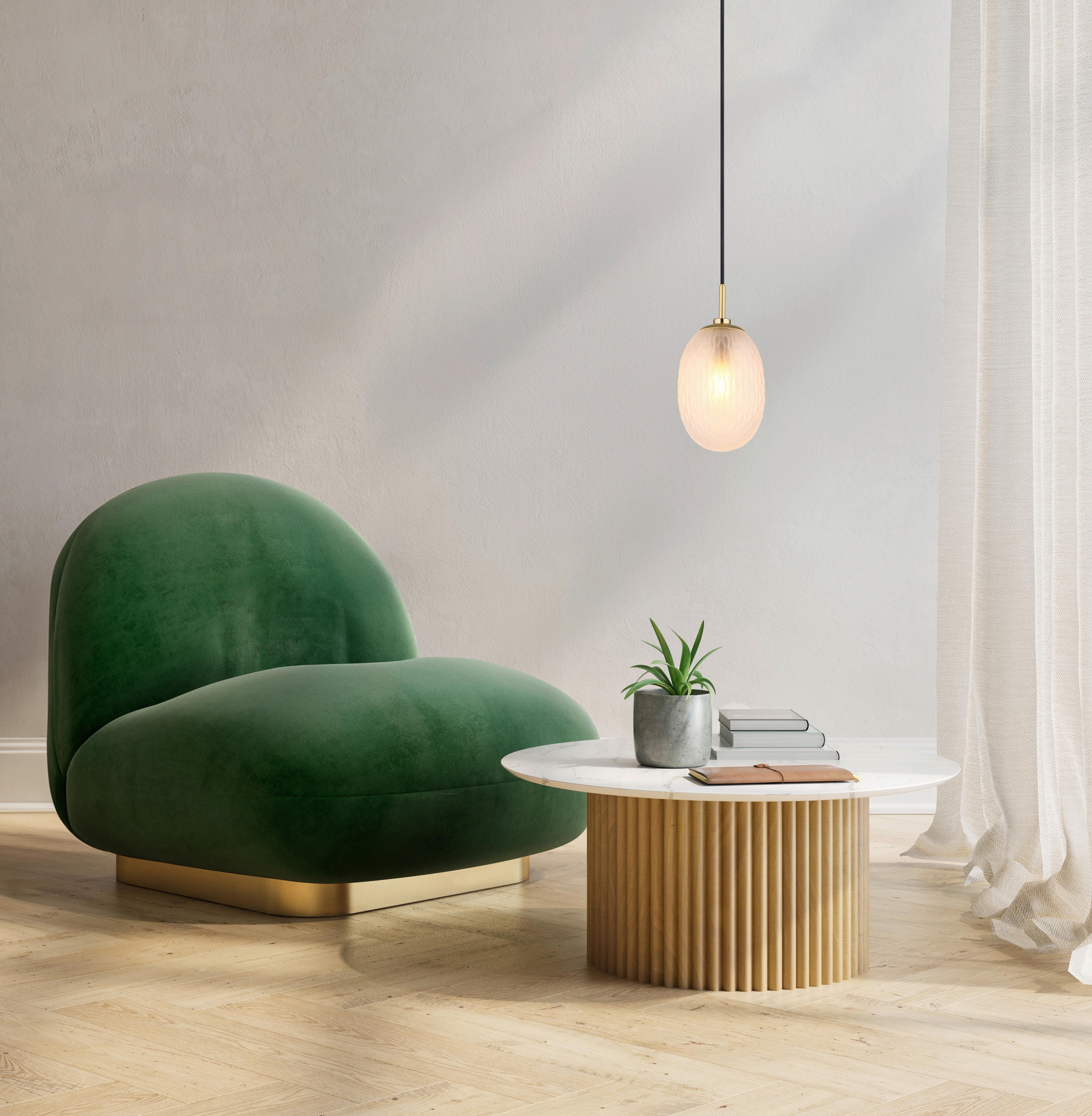Hängeleuchte 15899h2 - Goldfarben/Schwarz, Basics, Glas/Textil (15/120cm) - Globo