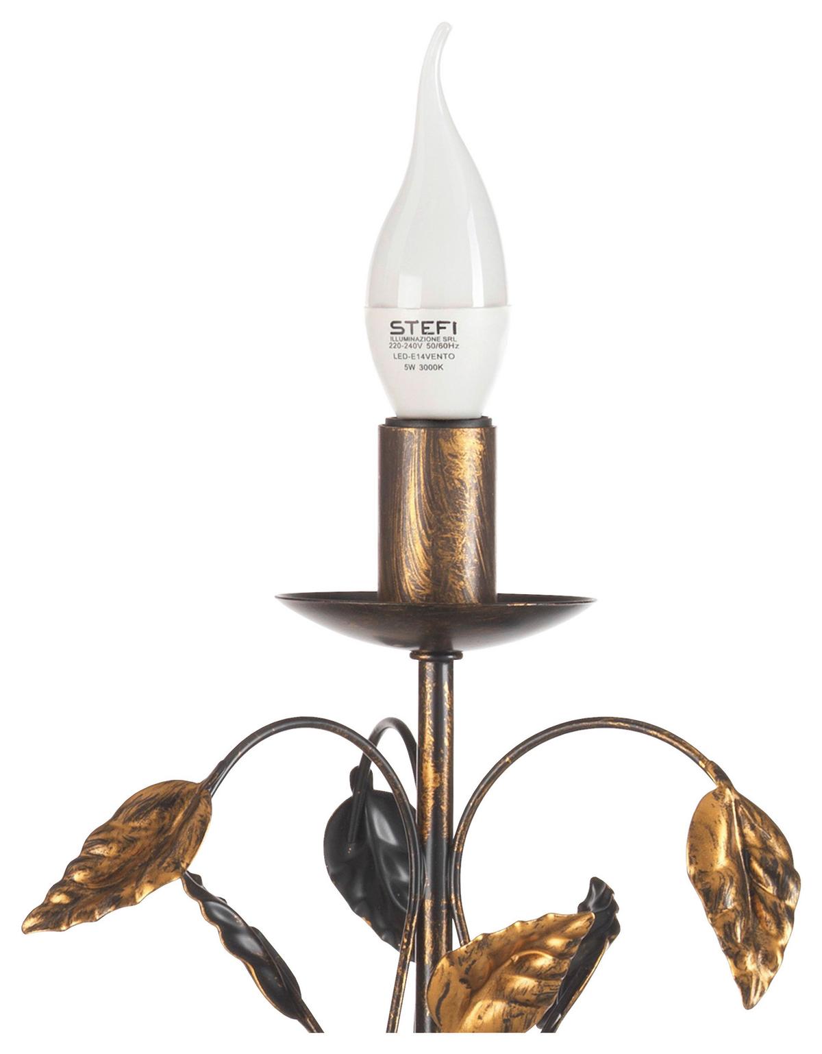 Tischleuchte Collana Bronzefarben L: 20 cm - Bronzefarben/Cappuccino, KONVENTIONELL, Kunststoff/Metall (20/20/40cm)