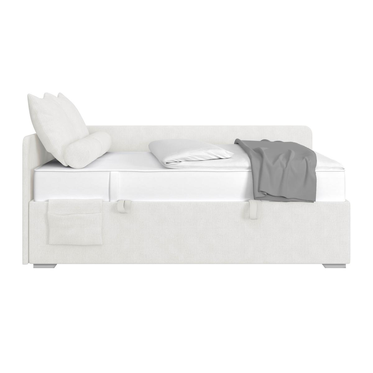 Kárpitozott Ágy Remi 120/200cm - ezüstszínű/fehér, Modern, textil/fa (120/200cm)