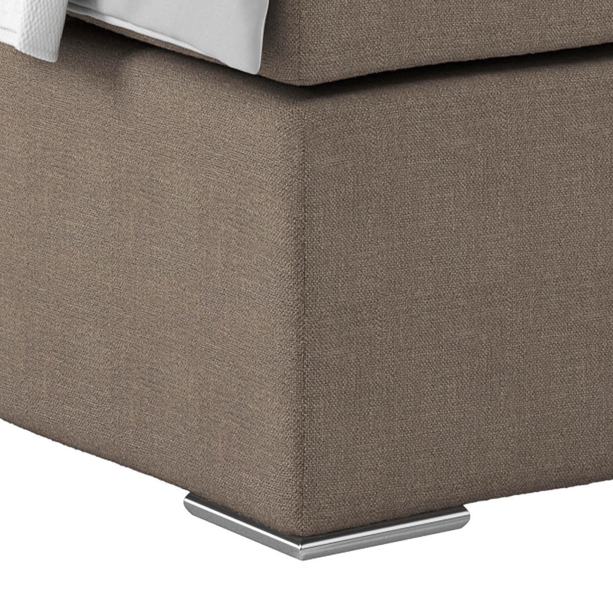 Postel Boxspring NERO PL: 140/200 cm, jílová - barvy chromu/jílová barva, Konvenční, kov/textil (140/200cm)