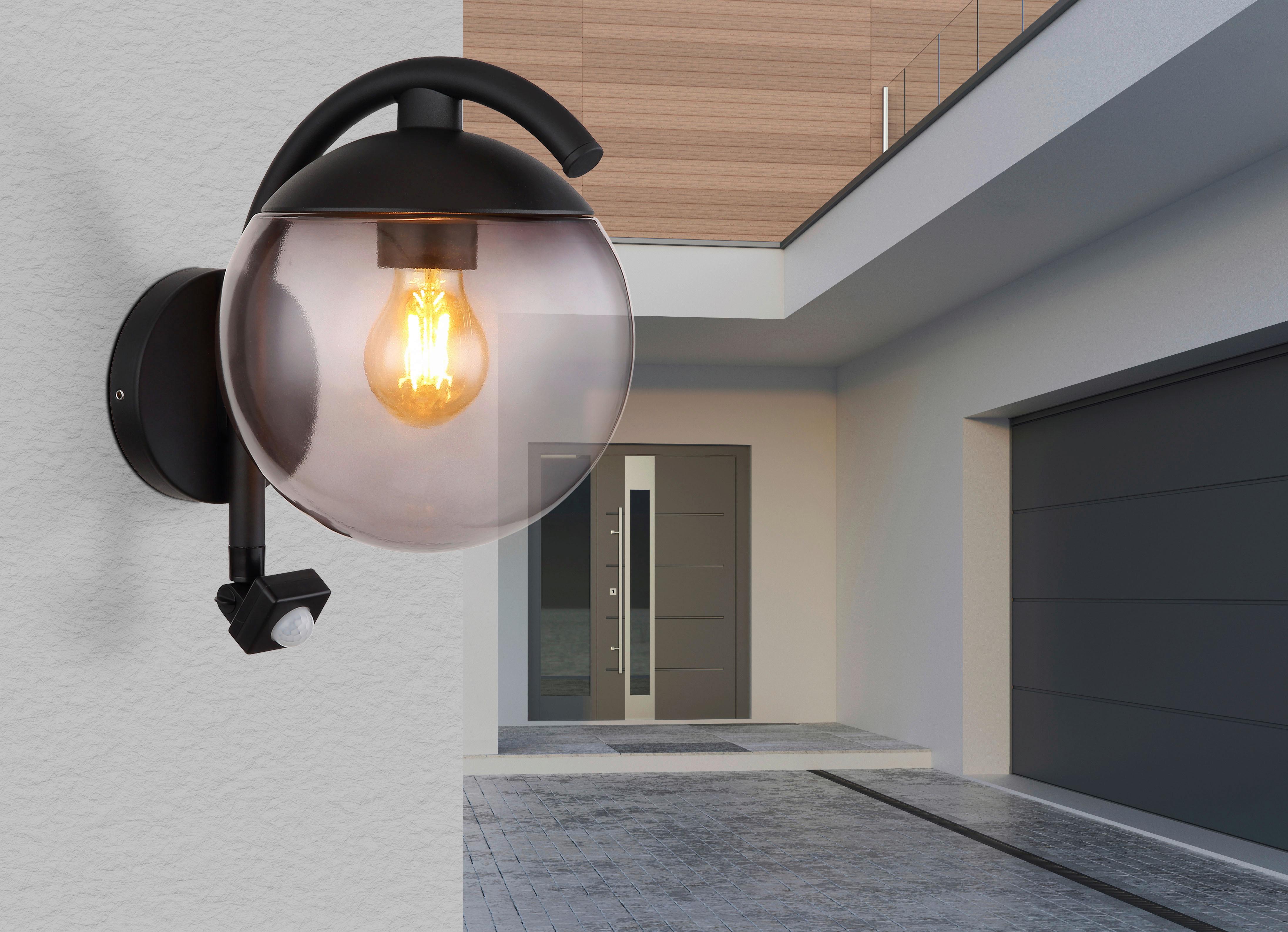 Außenwandleuchte 31811s - Schwarz, Basics, Glas/Metall (20/26/30cm) - Globo