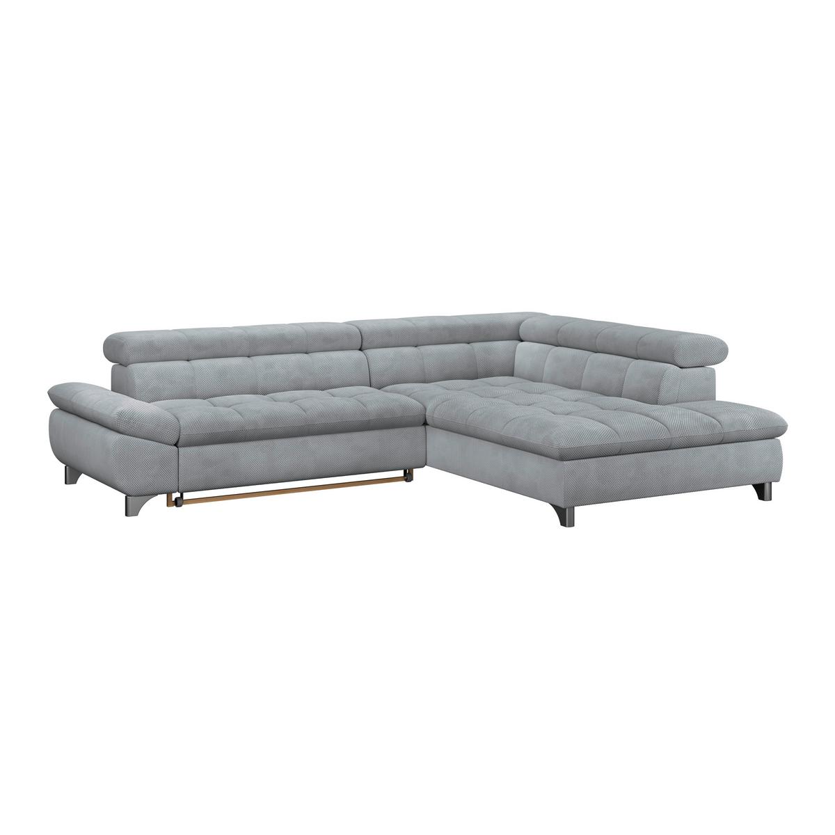 Ecksofa Gemini Grau, B: 312cm - Chromfarben/Grau, KONVENTIONELL, Textil (312/234cm)
