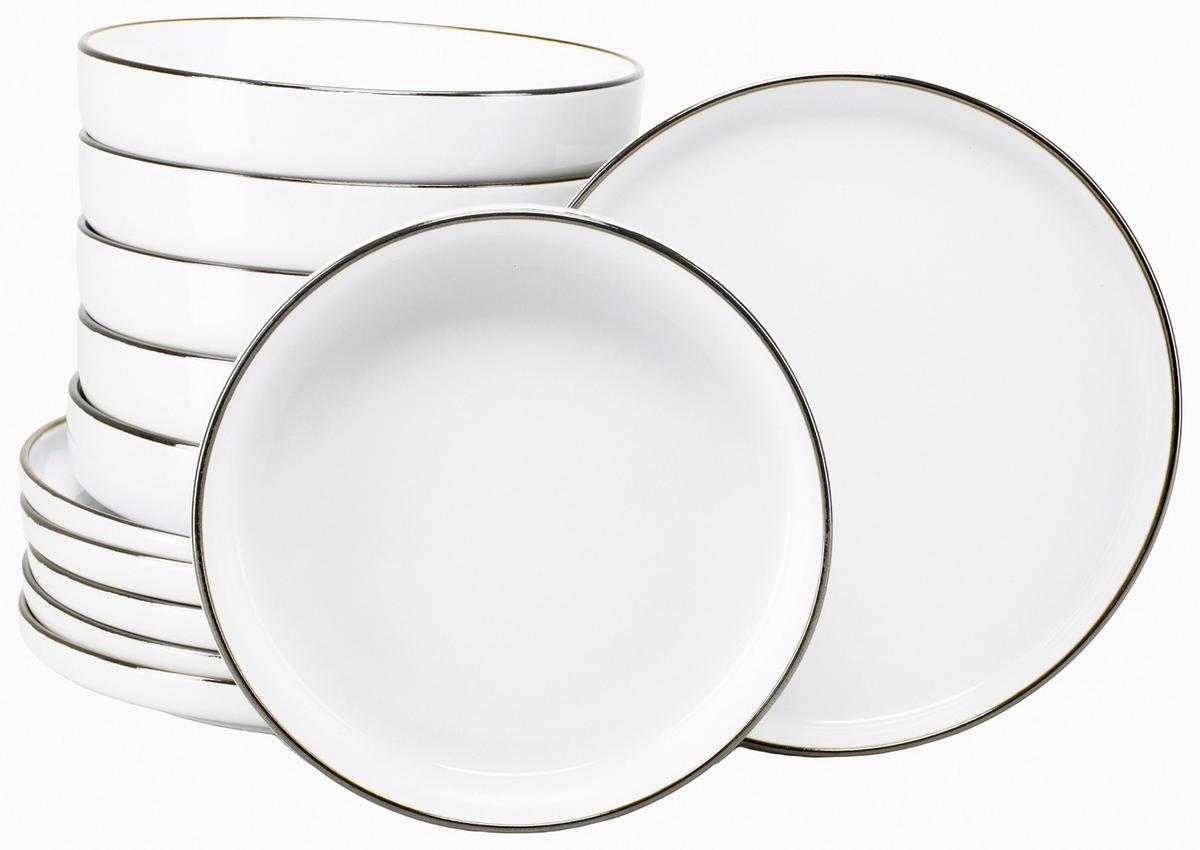 TAFELSERVICE 24798 NORDIC FESTIVE WEISS - Goldfarben/Weiß, Basics, Keramik - Creatable