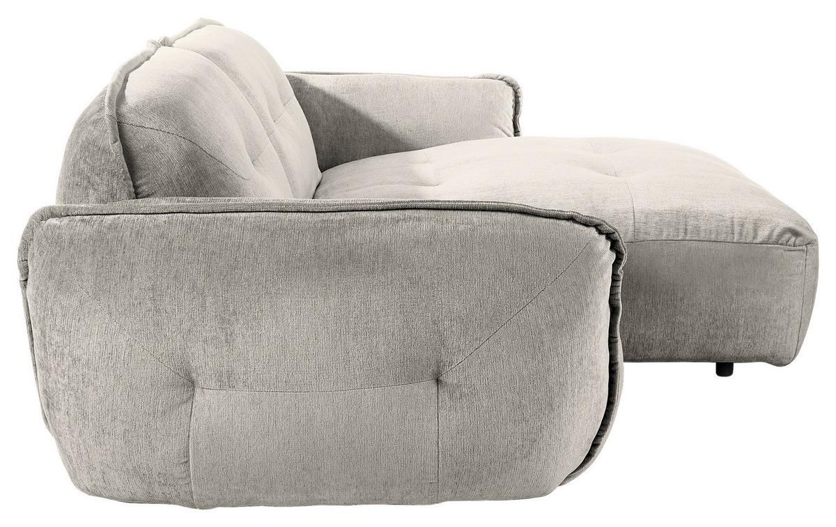 Ecksofa Fluffy Silberfarben S: 269x184 Cm - Silberfarben/Schwarz, MODERN, Textil (269/184cm) - Trendmanufaktur