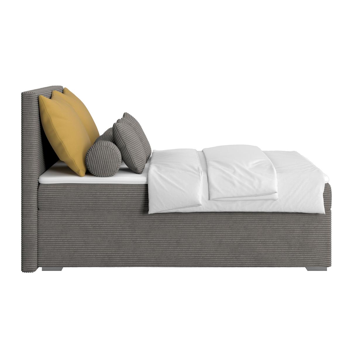 Kárpitozott Ágy Adria 140/200cm - antracit, Konventionell, textil/fa (140/200cm)