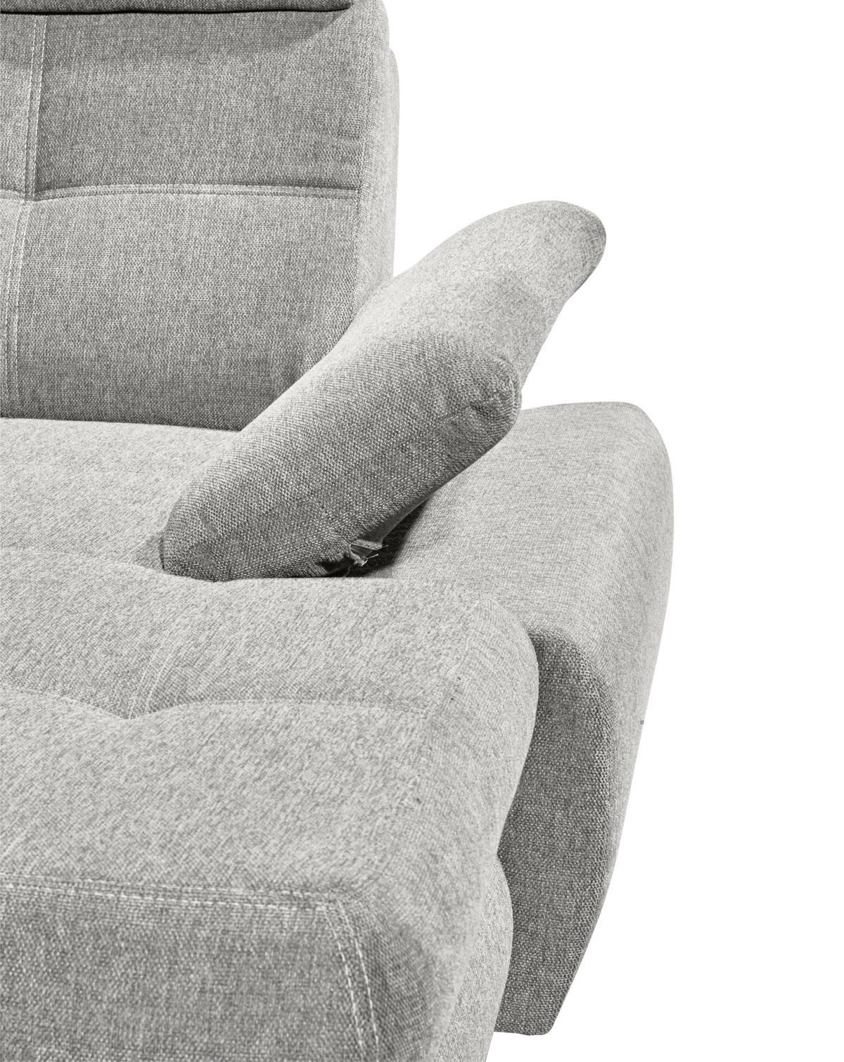 Sedací souprava ALBA U, levá, stříbrná, úl.prostor, lůžko - barvy stříbra, Moderní, textil/plast (233/349/177cm) - MID.YOU