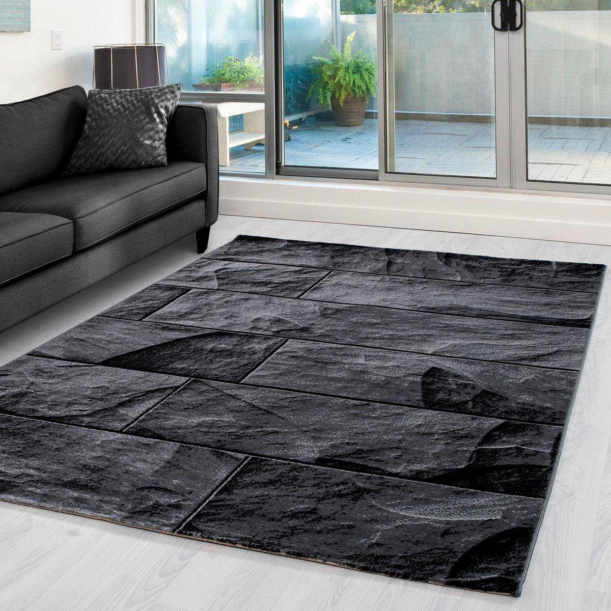 Flachwebteppich Parma - Schwarz, Design, Textil (140/200cm) - Novel