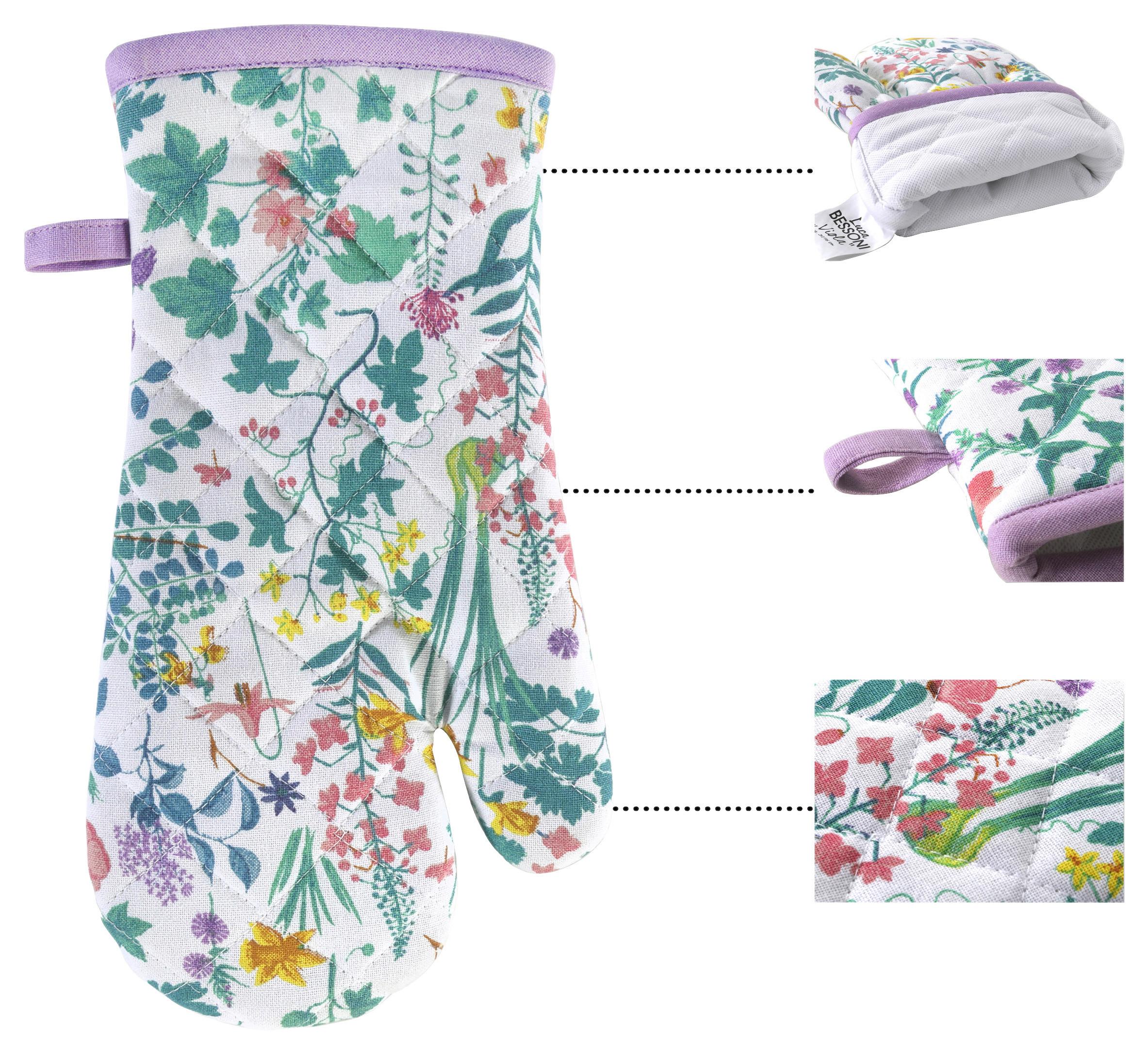 Ofenhandschuh Viola - Pink/Pastellblau, MODERN, Textil (31/16cm) - Luca Bessoni