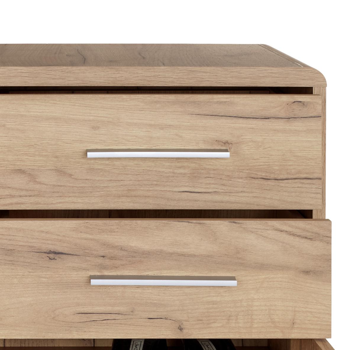 Schuhschrank Fontana Kraft Eiche Dekor B: 89,2 Cm - Eichefarben/Schwarz, MODERN, Holzwerkstoff (89,2/111/40cm)