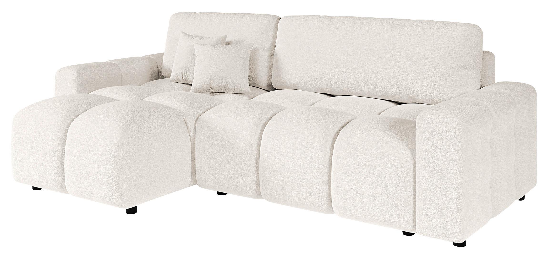 ECKSOFA Luki Weiß S: 233x142 cm - Schwarz/Weiß, Design, Textil (233/142cm) - P & B