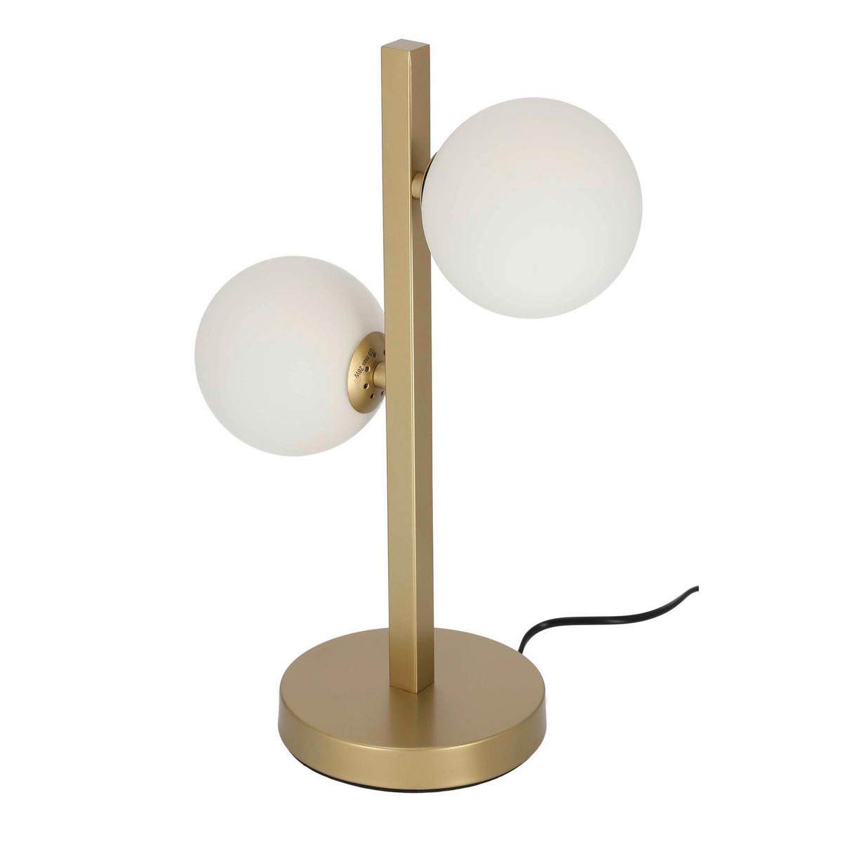 Tischleuchte 42-73433 - Messingfarben, KONVENTIONELL, Glas/Metall (28/16/42cm)