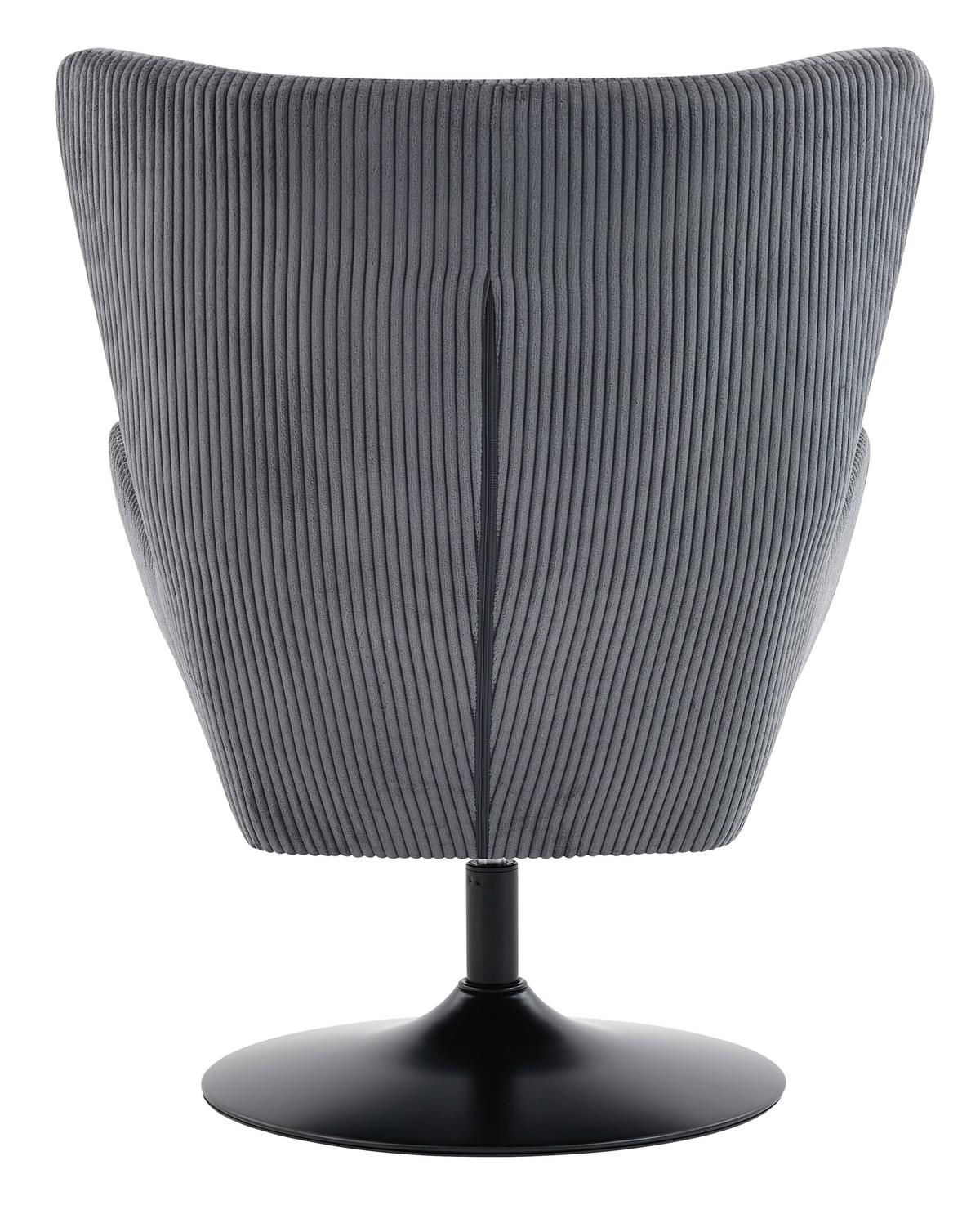 Otočné křeslo SHIBA, tmavě šedý manšestr - šedá/černá, Moderní, kov/textil (76/99/87cm) - Mömax