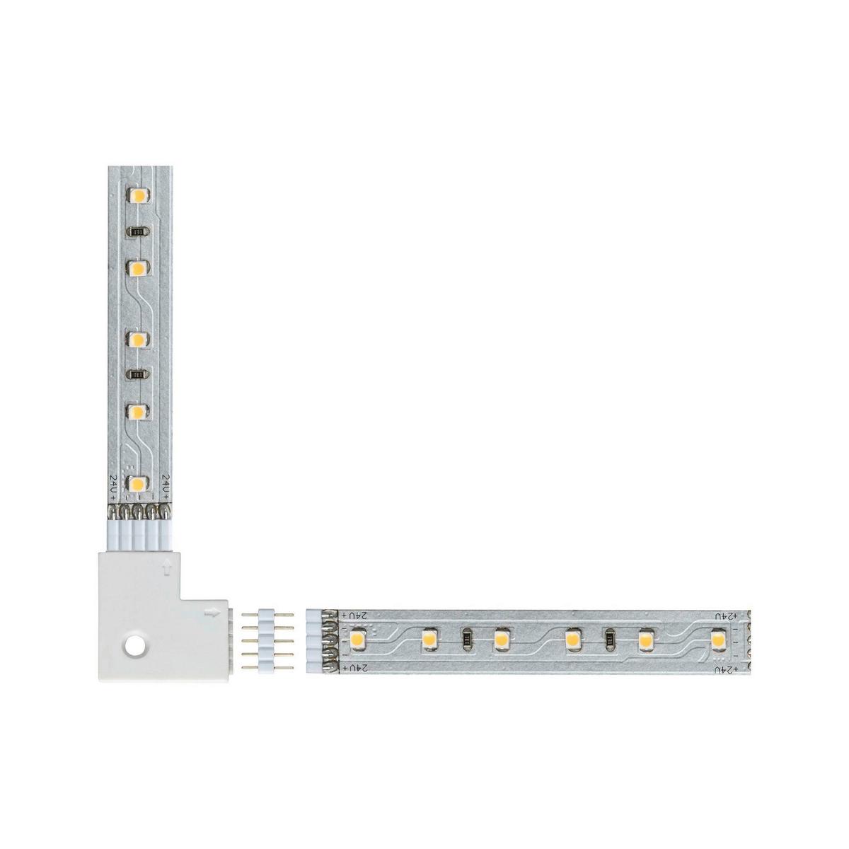 Led-streifen Connector Eckverbindung Weiß - Weiß, Basics, Kunststoff (2,5/0,45cm) - Paulmann
