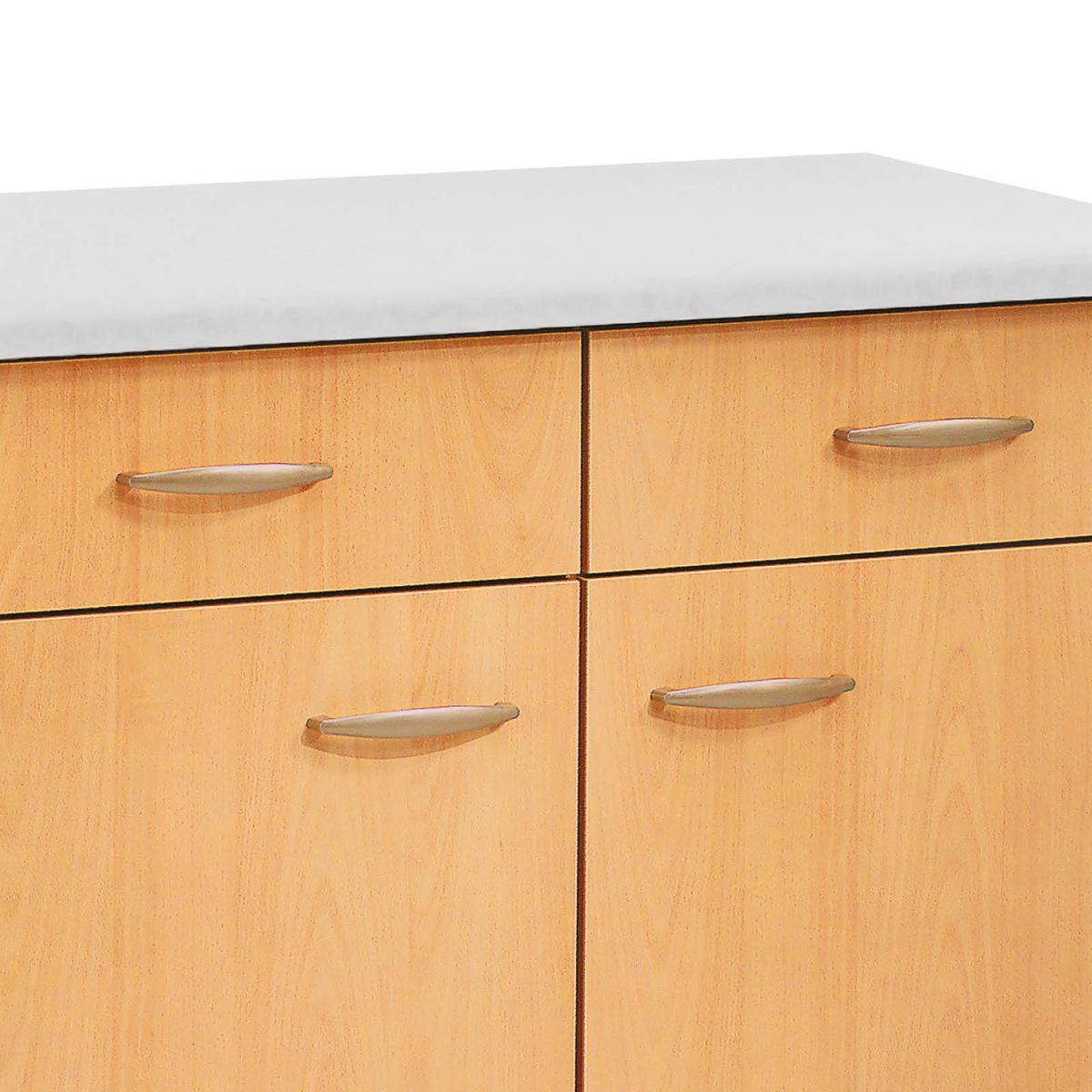 Küchenunterschrank Nano 100 cm Buche Dekor 2-Türig - Beige/Buchefarben, MODERN, Holzwerkstoff (100/85/57cm) - FlexWell