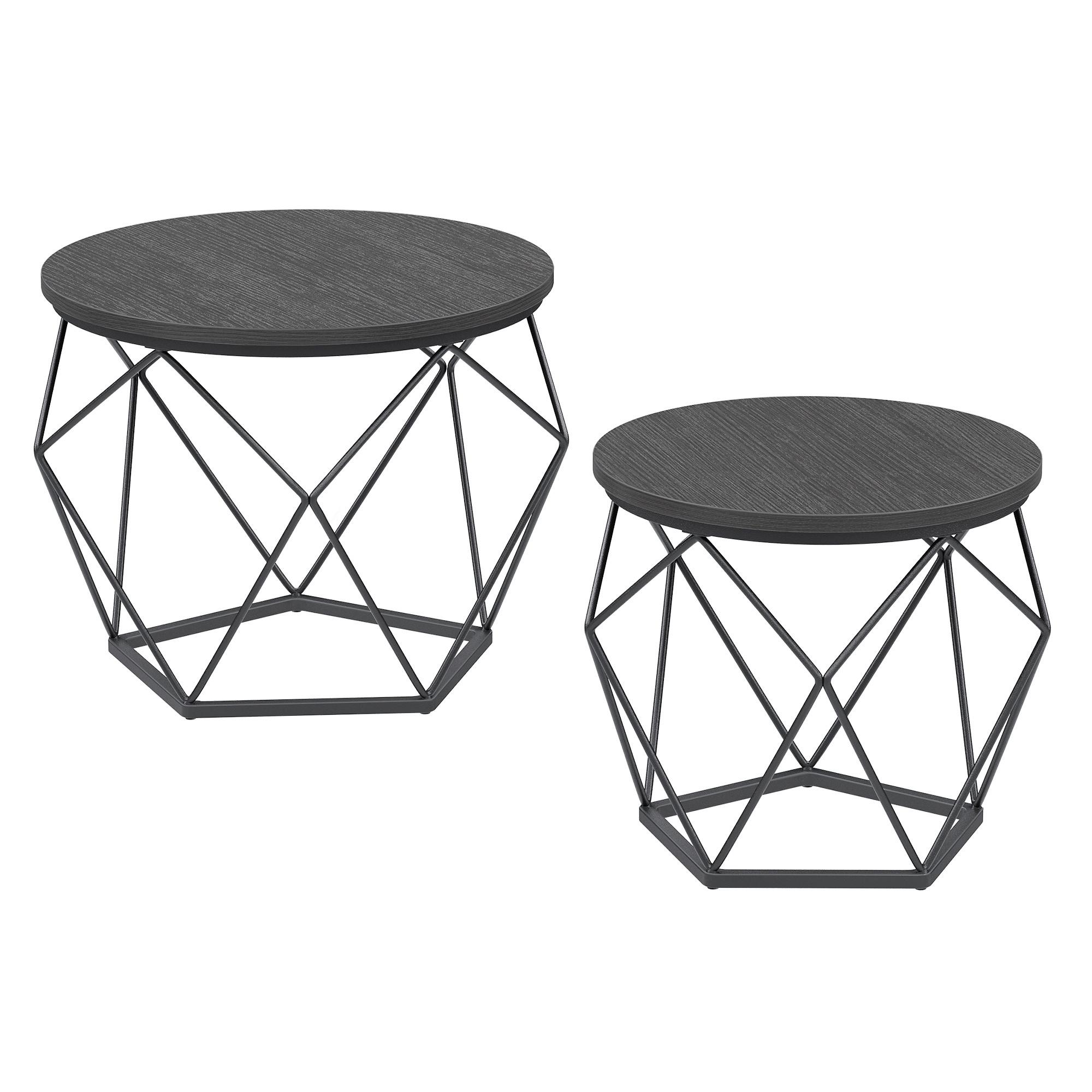 SADA KONFERENČNÍCH STOLKŮ DIAMOND - černá, Trend, kov/kompozitní dřevo (50/50/40,6cm) - MID.YOU