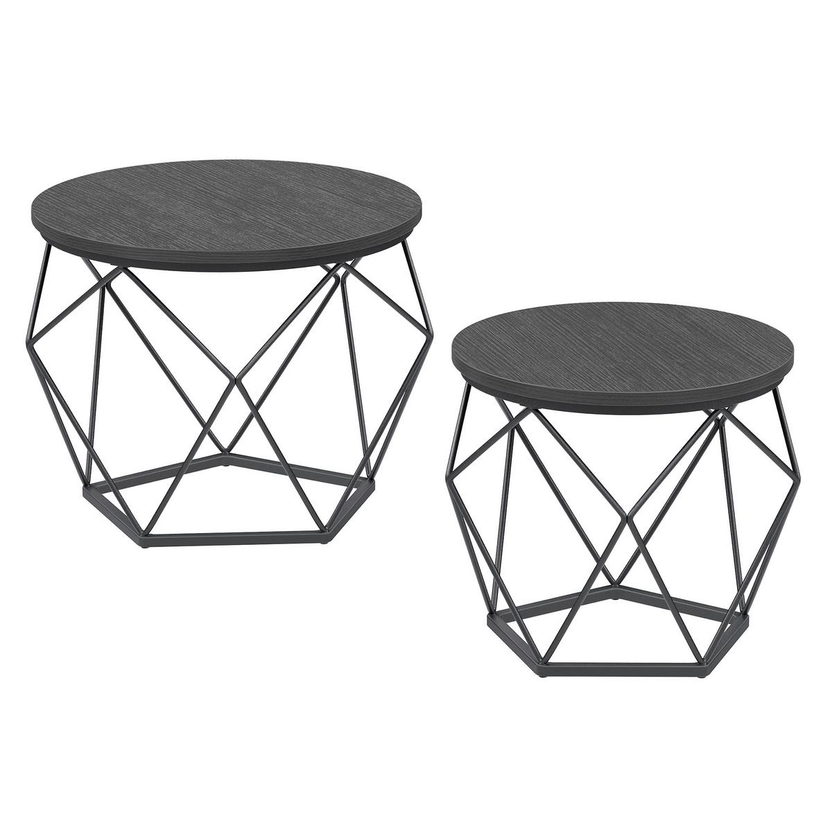 SADA KONFERENČNÍCH STOLKŮ DIAMOND - černá, Trend, kov/kompozitní dřevo (50/50/40,6cm) - MID.YOU