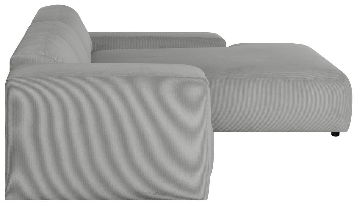 Ecksofa Hannah Hellgrau 304x200 cm - Hellgrau/Schwarz, Design, Textil (304/200cm) - MID.YOU