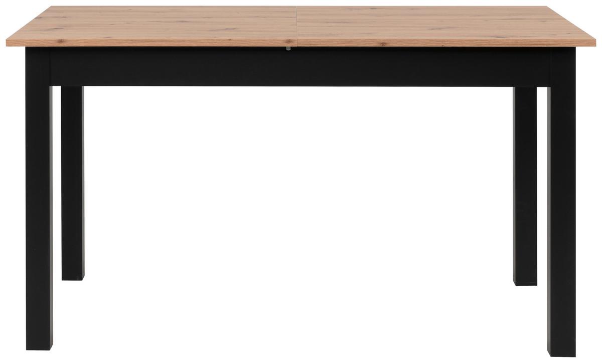 Esstisch Ausziehbar Coburg 120-160x70x76,5 Cm Schwarz - Schwarz/Eiche Artisan, Basics, Holzwerkstoff (120/70/76,5cm) - MID.YOU