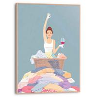 BILD Wein&Wäsche 30x40 cm - Blau, Trend, Holzwerkstoff (30/40cm) - Reinders!