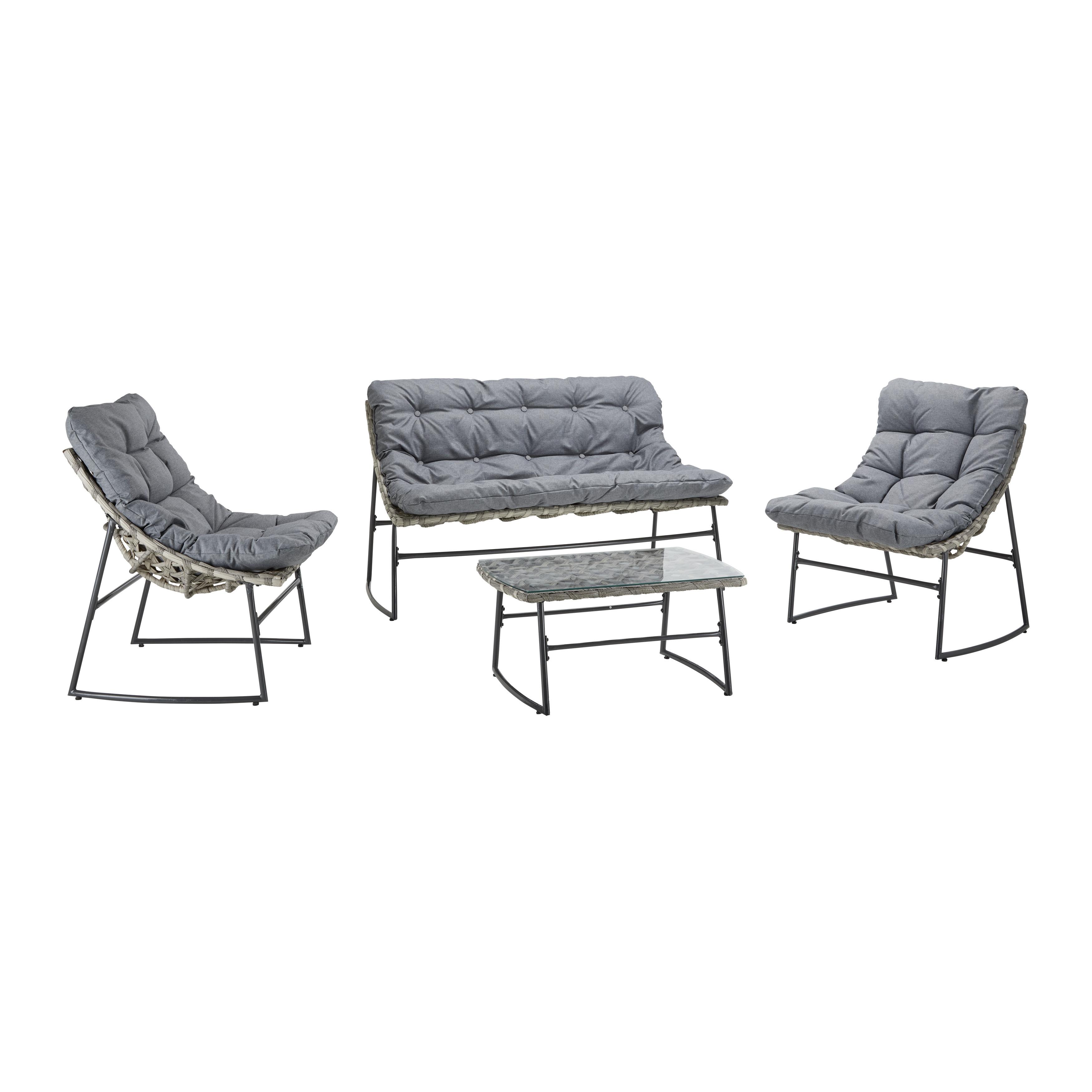 Zahradní Sedací Sestava Valentina - tmavě šedá, Moderní, kov/textil (52/62/72cm) - Bessagi Garden