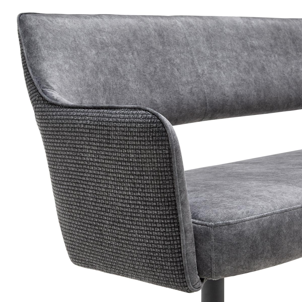 LAVICA VALLETTA - čierna/antracitová, Modern, kov/textil (170/85/61cm) - Premium Living