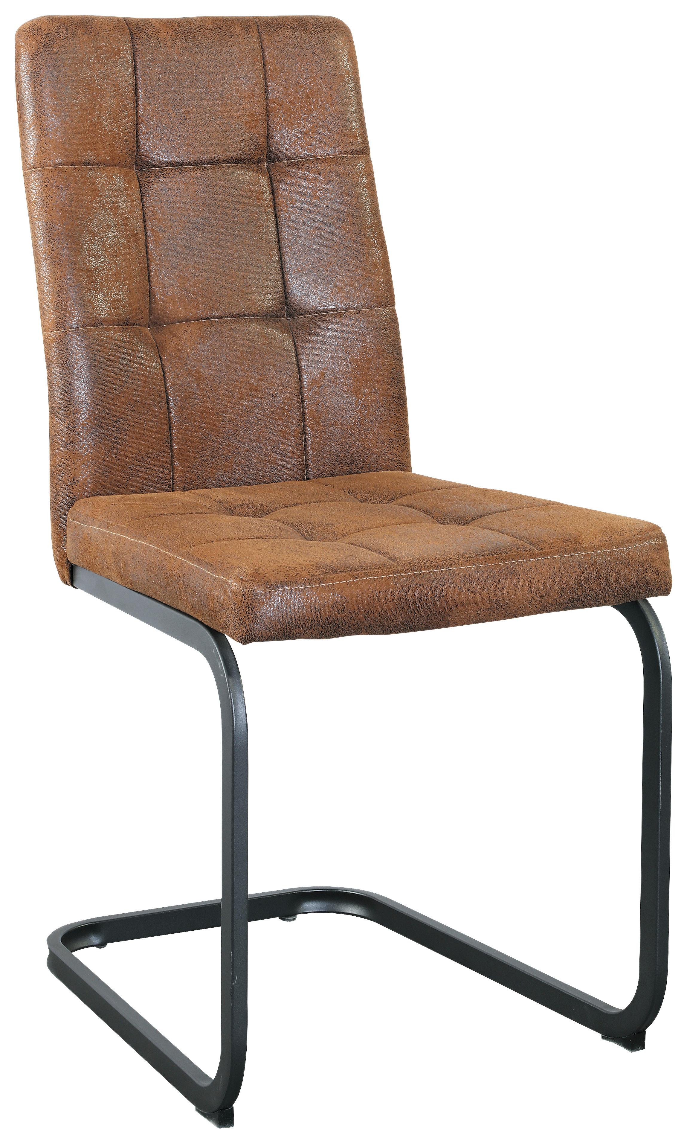 Esszimmerstuhl Radal Braun - Schwarz/Braun, MODERN, Textil/Metall (43/92/56cm) - MID.YOU