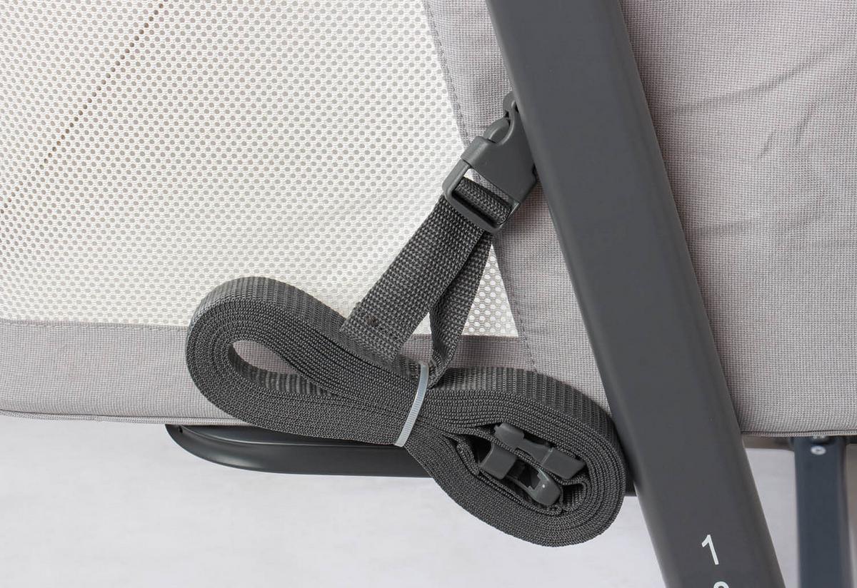 Beistellbett Metall/textil H: 91 Cm - Anthrazit/Hellgrau, Basics, Textil/Metall (91cm) - Pinolino