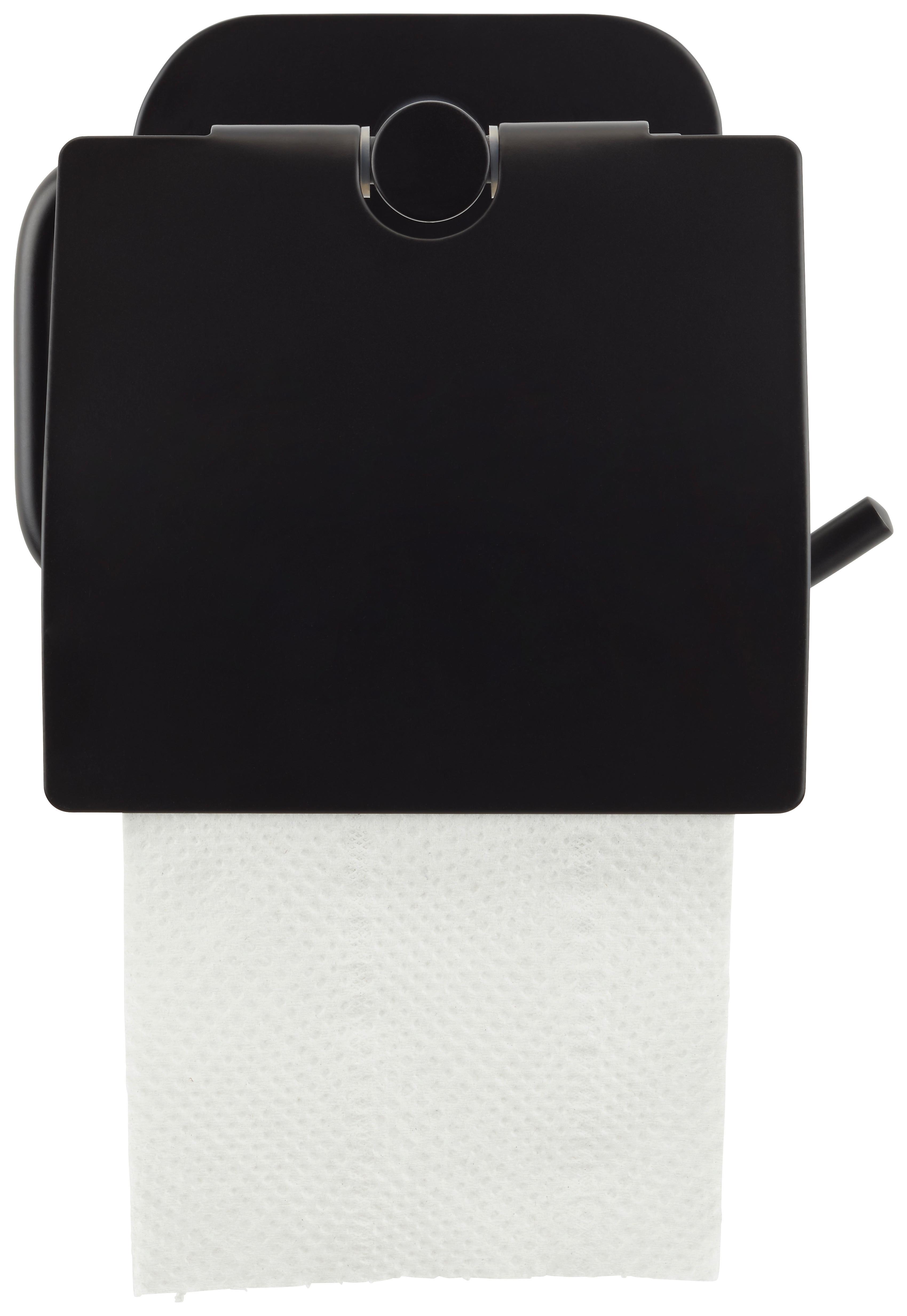 DRŽIAK NA TOALETNÝ PAPIER TURBO-LOC -SB- - čierna, Modern, kov (14/12,5/7cm) - Mömax