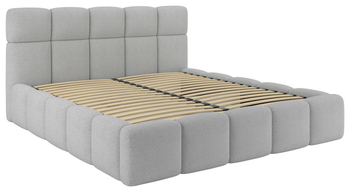 Polsterbett Cloudy Silberfarben, Lf: 180x200 Cm - Silberfarben/Grau, Trend, Holz/Holzwerkstoff (180/200cm) - Luca Bessoni