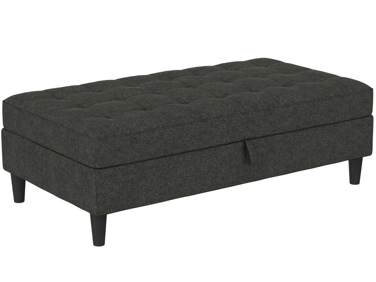 Hocker Palermo Anthrazit, mit Stauraum - Anthrazit/Schwarz, Basics, Textil (130/43/69cm) - Livetastic