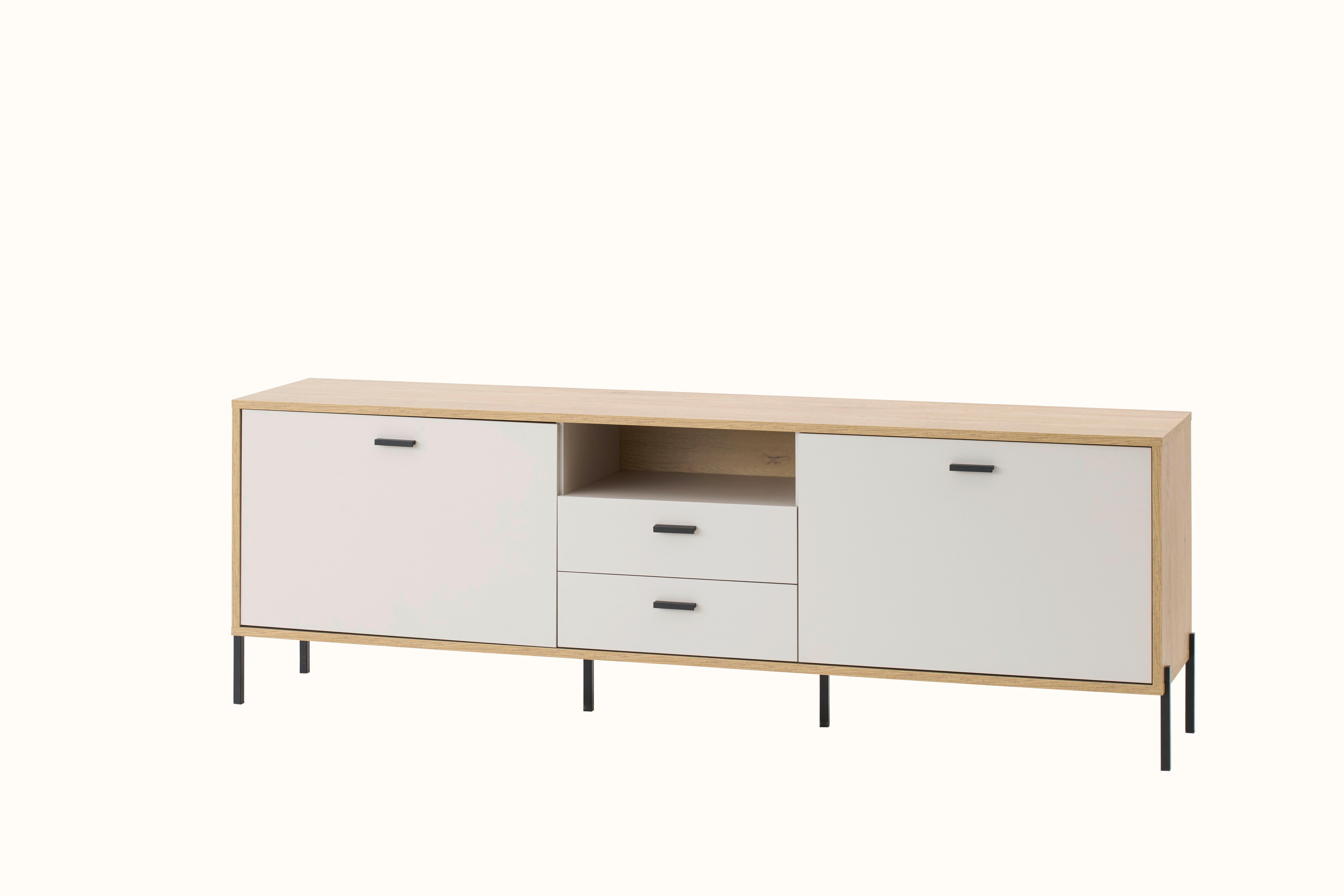 Lowboard Fredericia Eichefarben Kaschmir B: 196 cm - Kaschmir/Eichefarben, Design, Holzwerkstoff (196/65/40cm) - MID.YOU