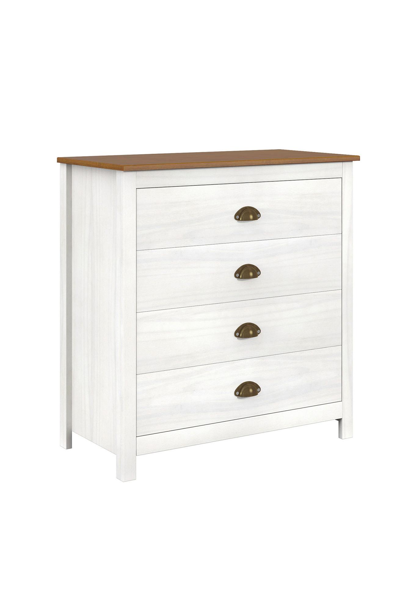 Kommode Weiß B: 80cm - Weiß, Natur, Holz (80/85/41cm) - Livetastic