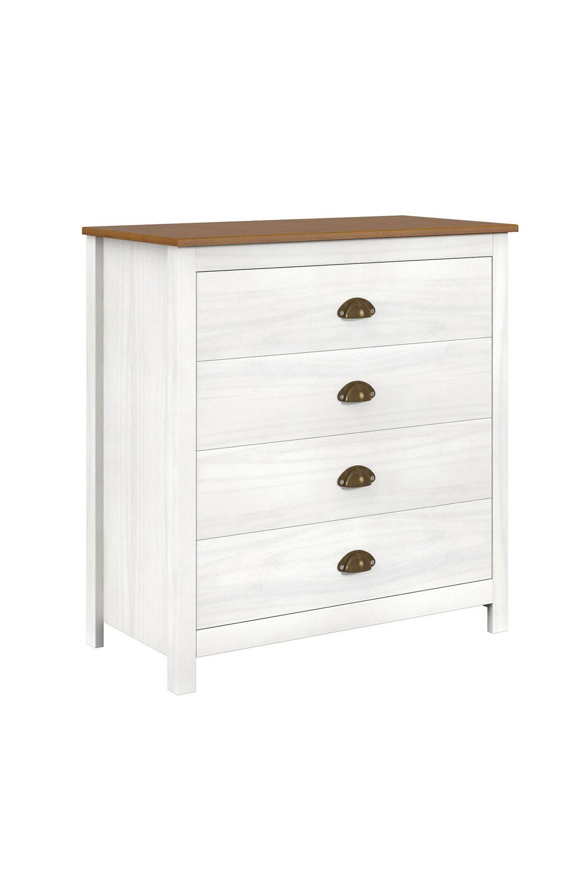 Kommode Weiß B: 80cm - Weiß, Natur, Holz (80/85/41cm) - Livetastic