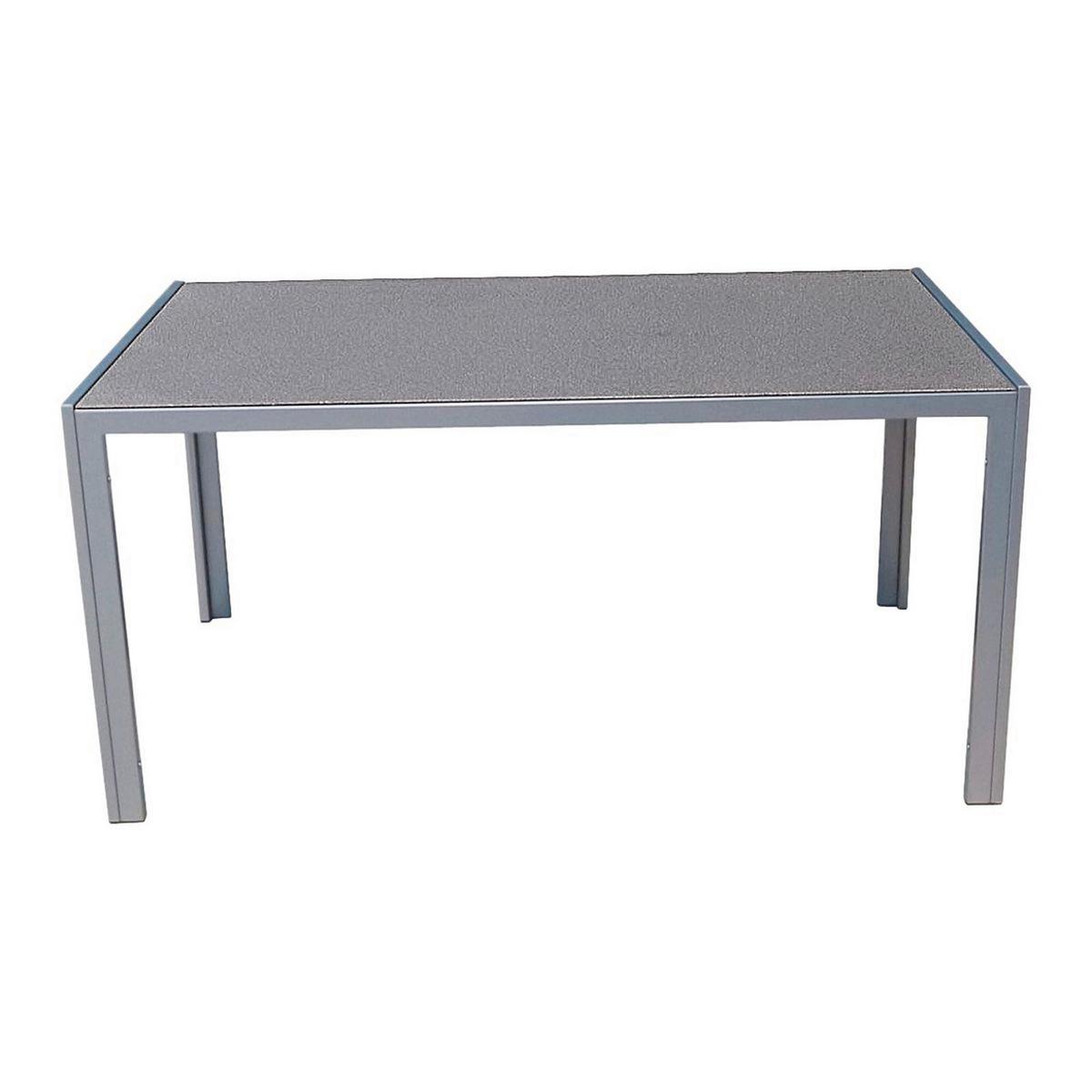 Gartentischgruppe Grace - Silberfarben/Grau, Basics, Glas/Kunststoff - Gardenson