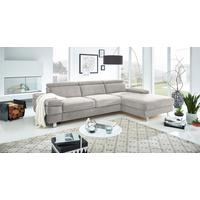 Ecksofa Silberfarben S: 259x182 Cm - Silberfarben, KONVENTIONELL, Textil (259/182cm) - Trendmanufaktur