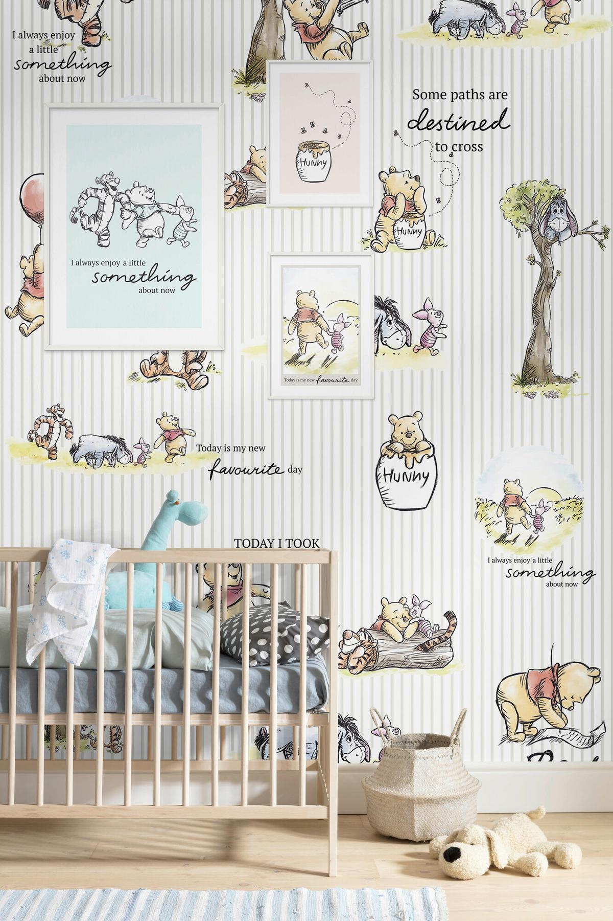 Vliestapete Winnie Pooh Multicolor, B/H: 200x280cm - Multicolor, Basics, Papier (200/280cm) - Disney