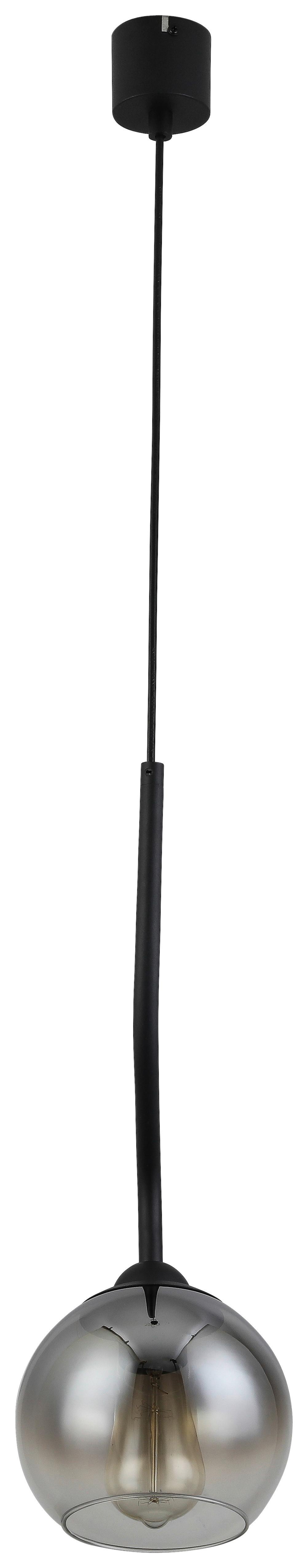 Závěsné Svítidlo Kian, Bez 1x E27 Max. 25w - černá, Moderní, kov/plast (18/120cm) - Visiona