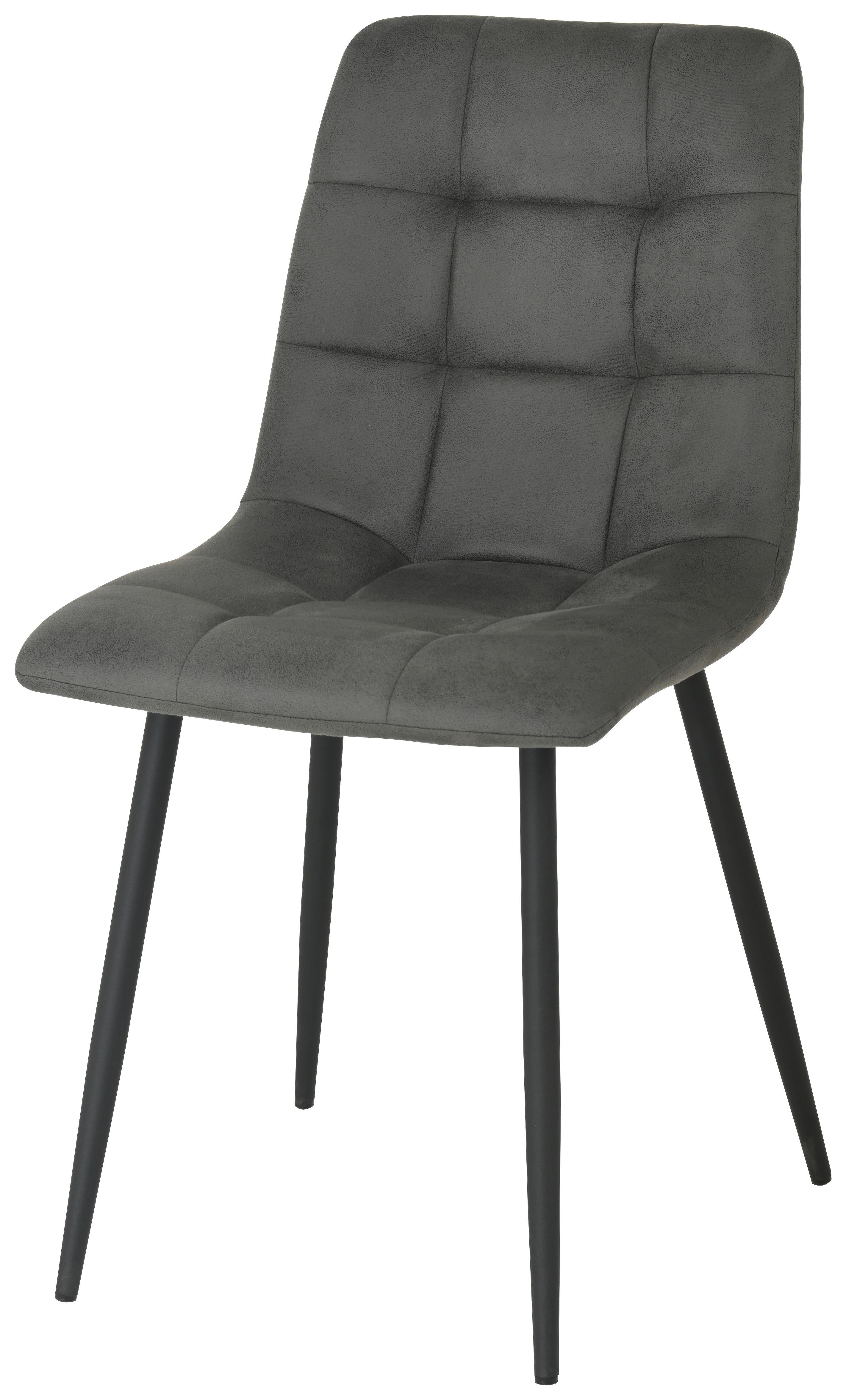 ČTYŘNOHÁ ŽIDLE LECH - šedá/černá, Konvenční, kov/dřevo (45/88/55cm)