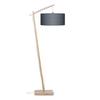 Stehlampe Andes Dunkelgrau/ Naturfarben Mit Fußschalter - Dunkelgrau/Naturfarben, Design, Holz/Textil (70/176cm) - Good & Mojo
