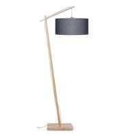 Stehlampe Andes Dunkelgrau/ Naturfarben Mit Fußschalter - Dunkelgrau/Naturfarben, Design, Holz/Textil (70/176cm) - Good & Mojo