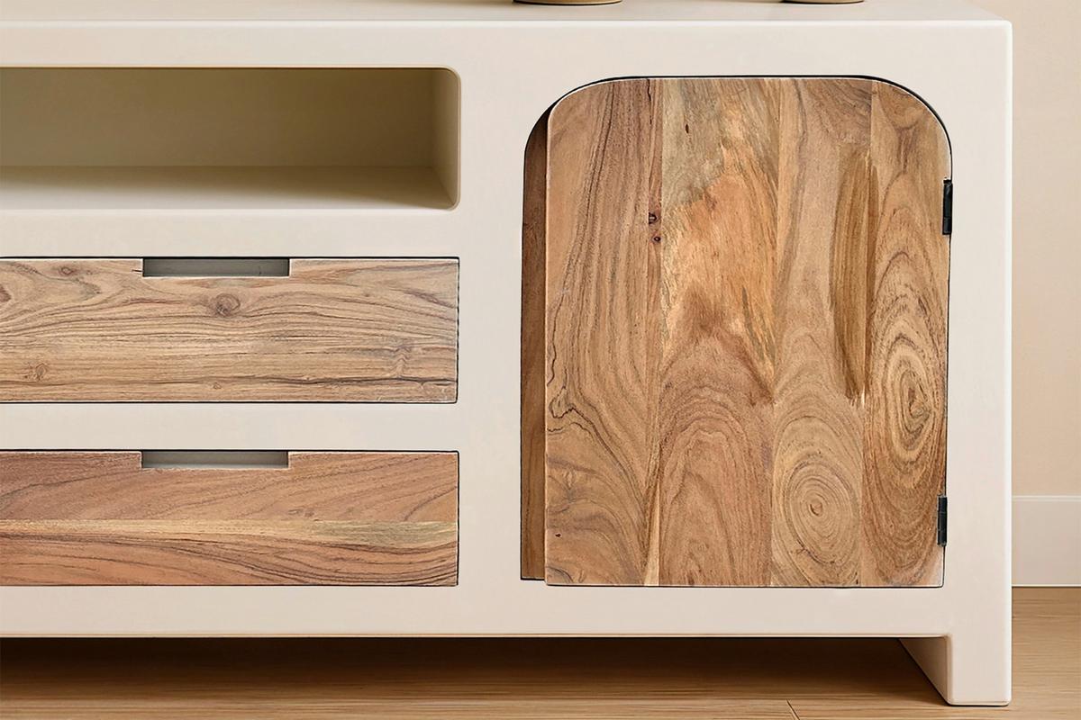 SIDEBOARD Naturfarben/Weiß B: 150cm - Weiß/Naturfarben, Design, Holz/Holzwerkstoff (150/80/40cm) - MID.YOU