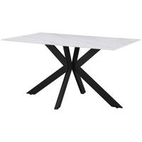 Esstisch Anton 140 - Schwarz/Weiß, MODERN, Keramik/Metall (140/75/90cm)