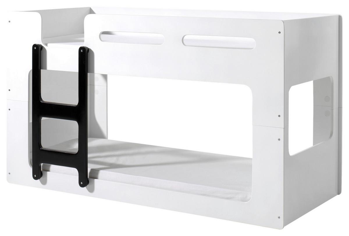 Stockbett Mit Leiter 90x200 Cm Luca Weiß - Weiß, KONVENTIONELL, Holzwerkstoff (90/200cm) - Vipack