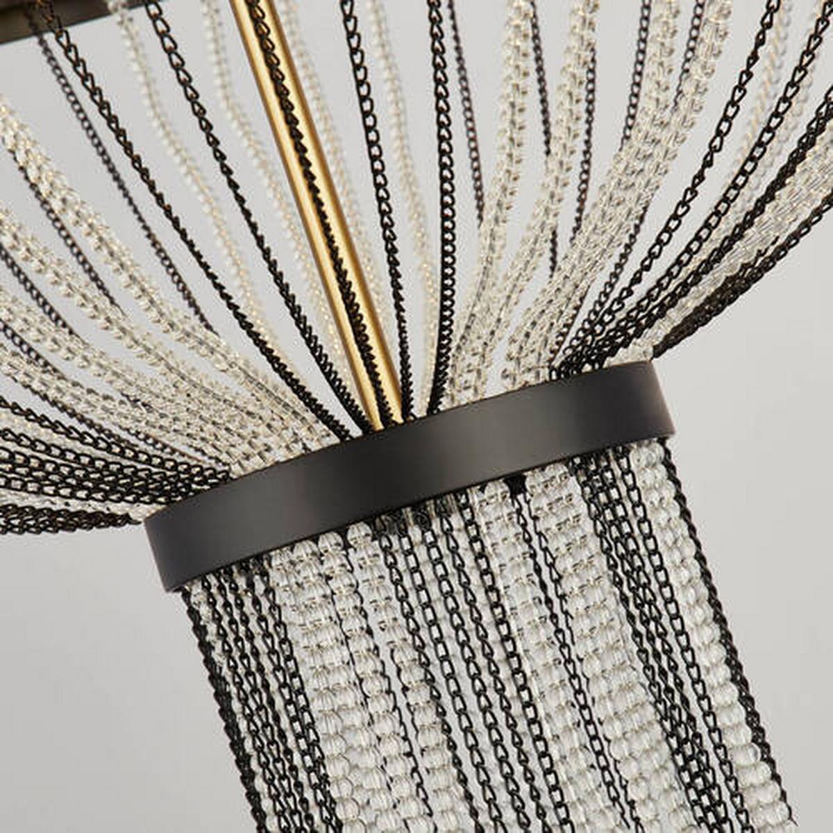 Kronleuchter 86353-5bk Baguette - Messingfarben/Schwarz, Design, Kunststoff/Metall (60/162cm)