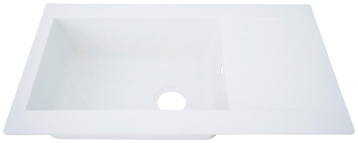 Spüle Respekta Denver Kunststein 86x50 cm - Weiß, Trend, Glas/Kunststoff (86/20/50cm) - Respekta
